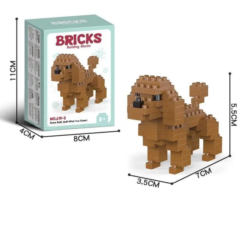 Bloques de Construcción Creativos con Forma de Camarón, Juego de Bloques de Construcción de Animales, Caballos, Gatos, Adorno de Escritorio, Regalos de Juguetes