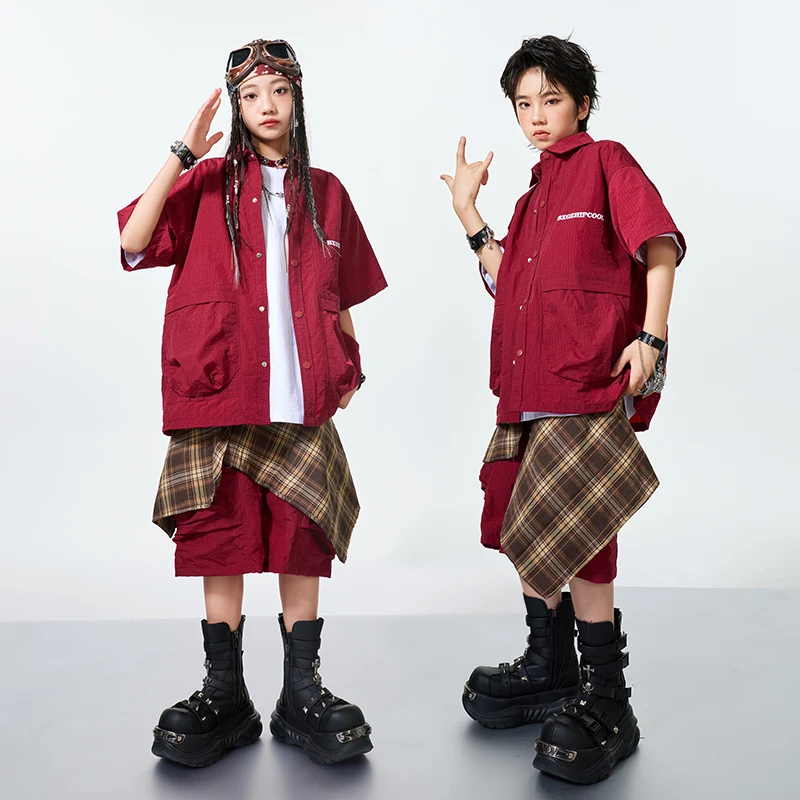 Kinder Bühne Kleidung Kinder Hip Hop Kleidung T-shirt Street Dance Cargo-Shorts Mädchen K-pop Streetwear Jungen Jazz Kostüme