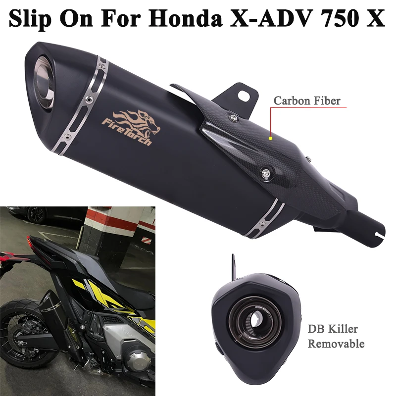 

Надевается для Honda X-ADV 750 750X X ADV750 ADV750X выхлопные системы мотоцикла Mid Link Pip Escape, глушитель из углеродного волокна DB Killer