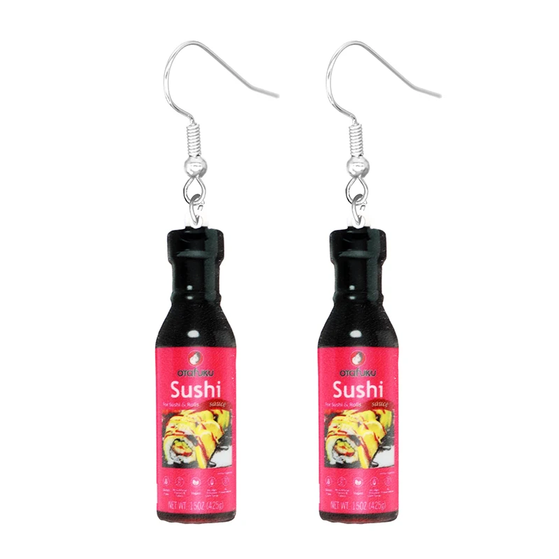 Trendy Food-Themed Dangle Earrings - High-Quality Replicas ofPopular Sauces - Perfect for Casual or Party Wear - Great Gift ldea