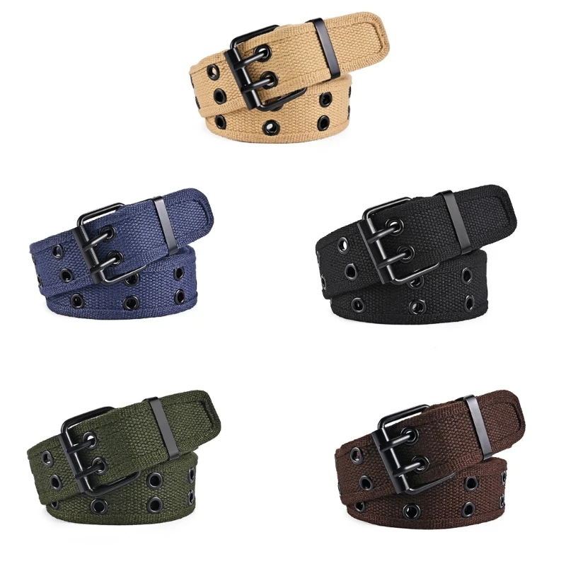 

Simple Belt for Male Female Casual PinBuckle Belts Lady Woven Fabric Wide Belt for Jeans Pants Sport Wear Waistband