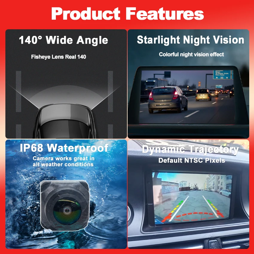 HD 1080P سيارة الرؤية الخلفية عكس الجذع مقبض الكاميرا لمرسيدس بنز ML A180 A200 A260 GLA GLC GLE كاميرا احتياطية مقاومة للماء #1