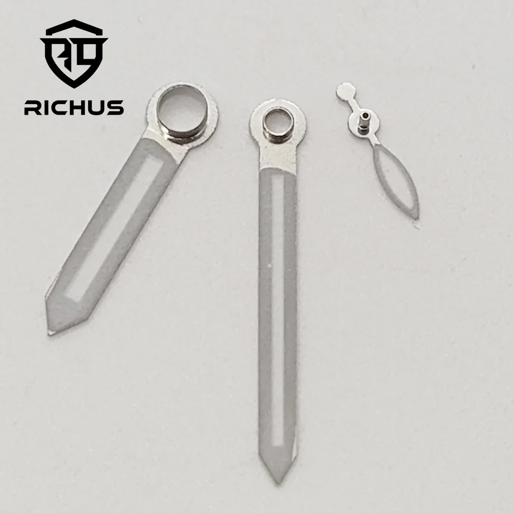 RICHUS 6497 Lancette dell'orologio Nero Bianco Lancette dell'orologio Verde Luminoso Fit ETA6497 6498 ST3600 3620 Movimento Accessori per orologi