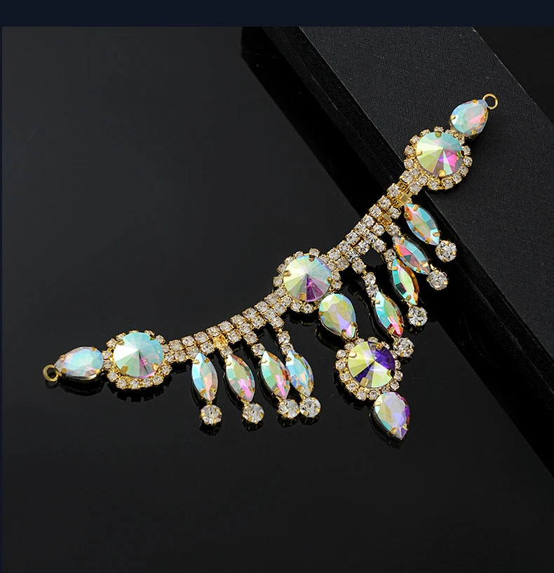 5 Stück Strass-Dekoration Kristall-Diamant-Accessoires DIY-Handwerk Hochzeits-Abendkleid Funkelnde Strass-Nähzubehörteile – Detail 7