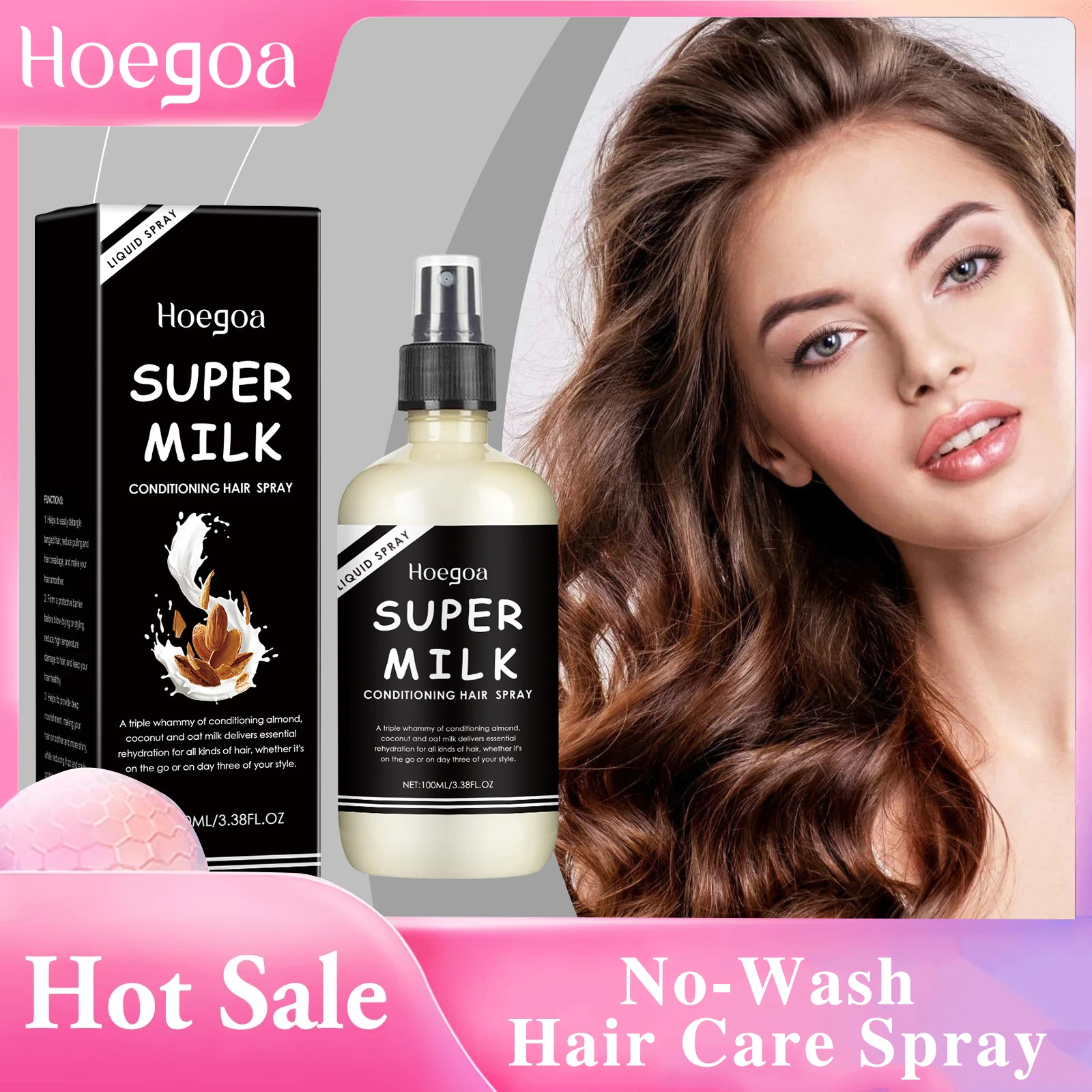 

No-Wash Hair Care Spray Repair Damage Hair Root Nourish Scalp Moisturize Dry Reduce Frizz Smooth Hair Leave-In Conditioner Spray