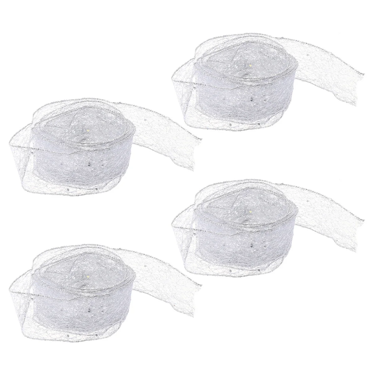 

4pcs 2M Ribbons Silver Craft Ties For Box Craft Ribbons Gift Box Cake Decoration Diy Party Decor Ribbon For Christmas