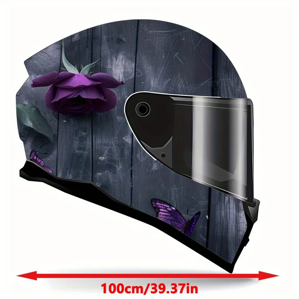 Purple rose attack!, exquisite, cool, gift, motorcycle helmet sticker - durable PVC, motorcycle racing helmet aesthetic sticker,