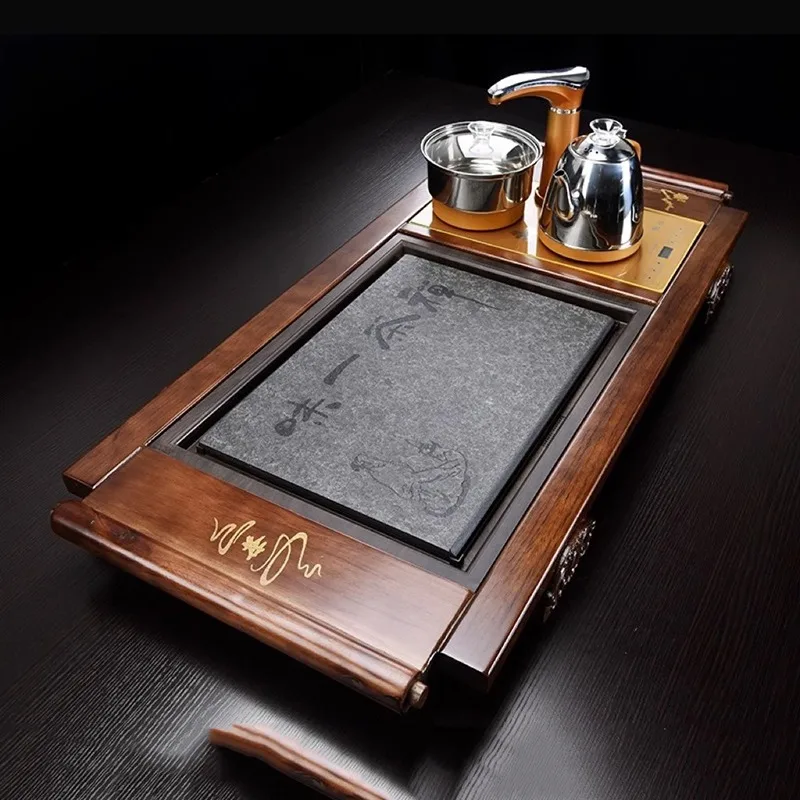 Drainage Trinket Tea Tray Plate Luxury Coasters Bamboo Magnetic Hospitality Tea Tray Dining Valet Bandejas Home Decorationgs