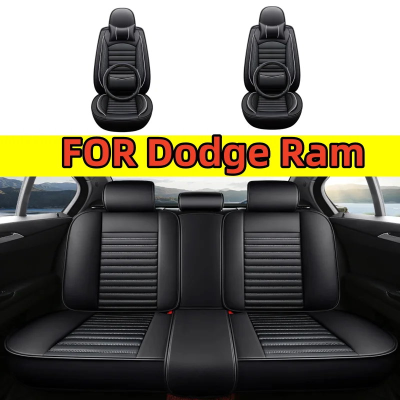 

FOR Dodge Ram Car seat covers, waterproof artificial leather wear-resistant fully wrapped seat covers with steering wheel covers