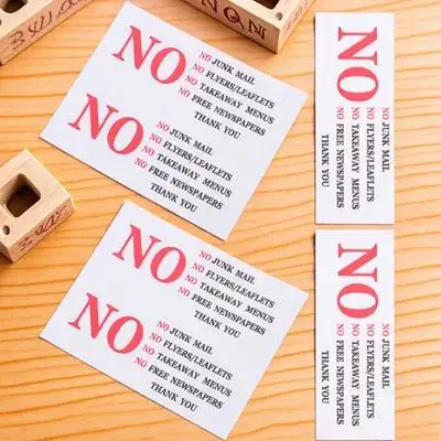 

6Pcs No Junk Mail Mailbox Sticker Waterproof PVC Outdoor Decal Home Business Warning Sign Signs Sticker Business Sign
