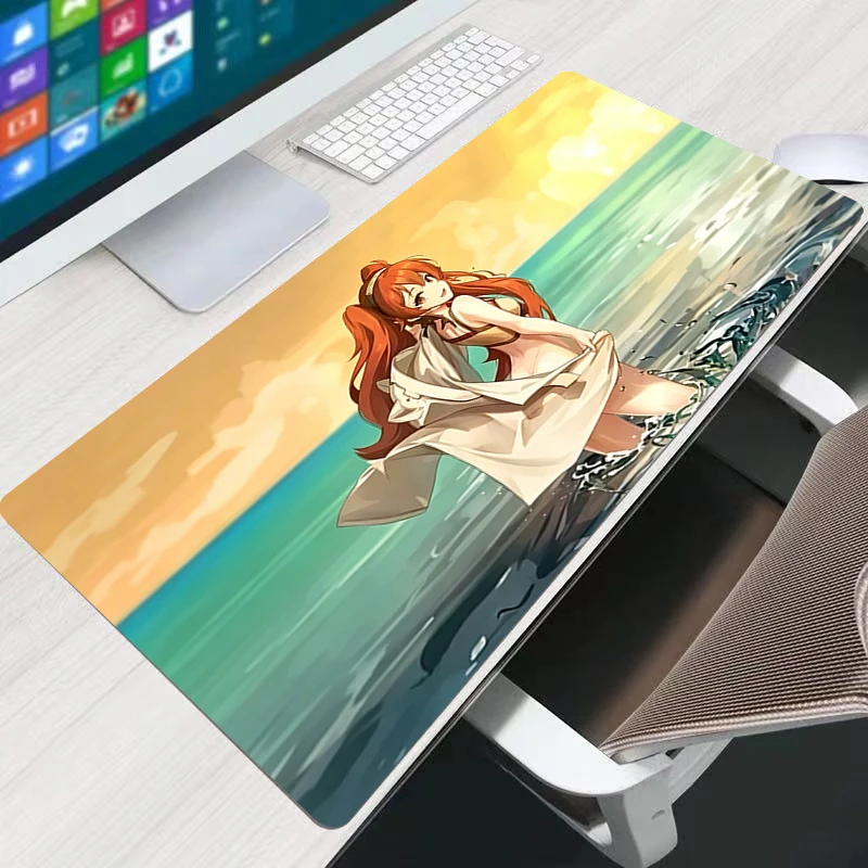 Office Mousepad kawaii Computer Mouse Pad Mushoku Tensei Oversized Gaming Desk Mat Gamer Keyboard Pad Edge White Anime Mouse Pad
