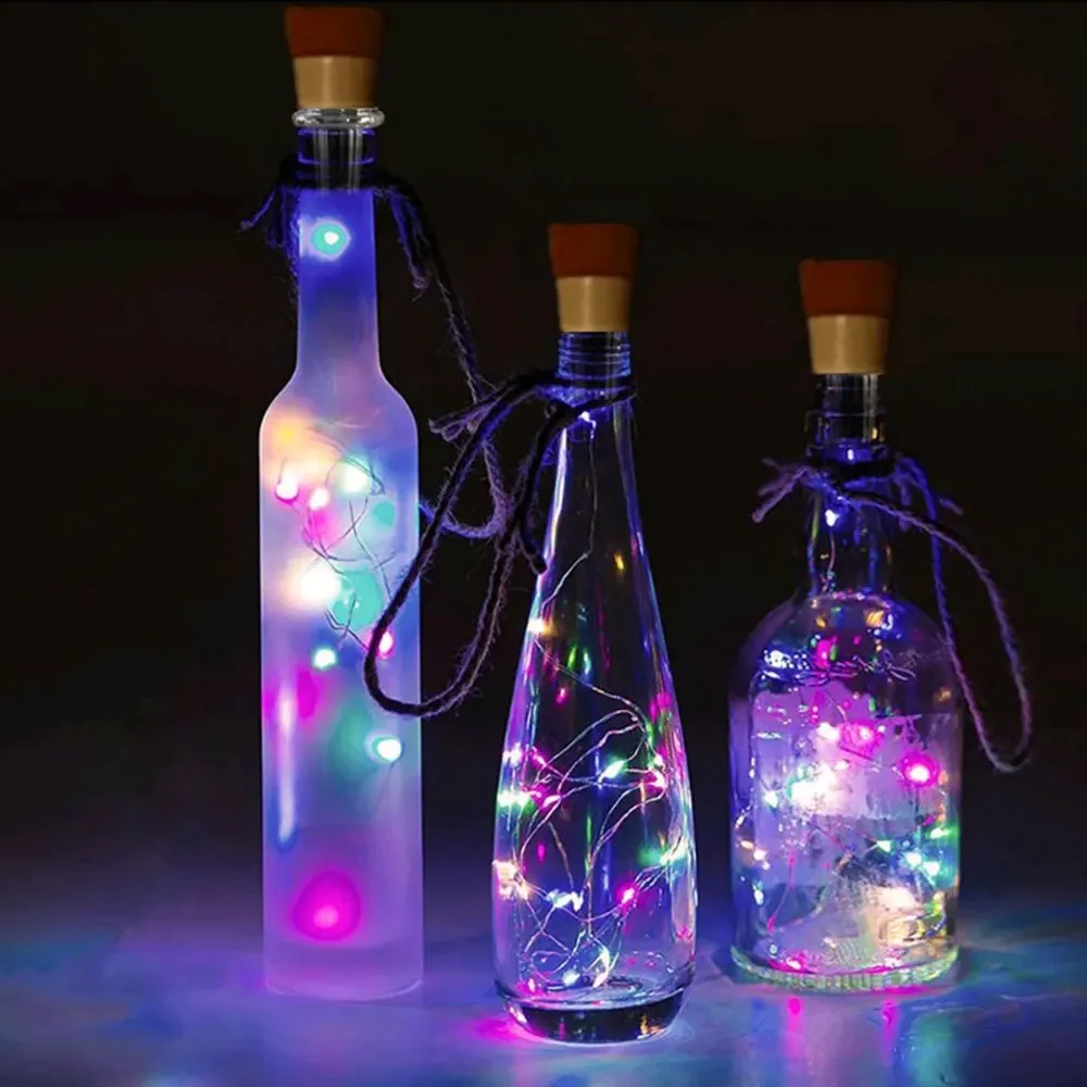 1Pc 2m 20 LED Cork Bottle Fairy Light USB Rechargeable Indoor Decoration Christmas String Lamp for Bedroom Home Party Wedding