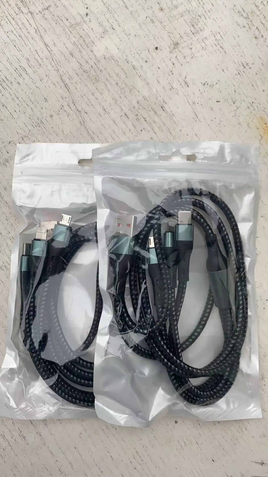 NEUES 120W Geflochtenes 3-in-1 Schnellladekabel USB Typ C Micro USB Datenkabel Kompatibel für iPhone Samsung Xiaomi Android-Telefone