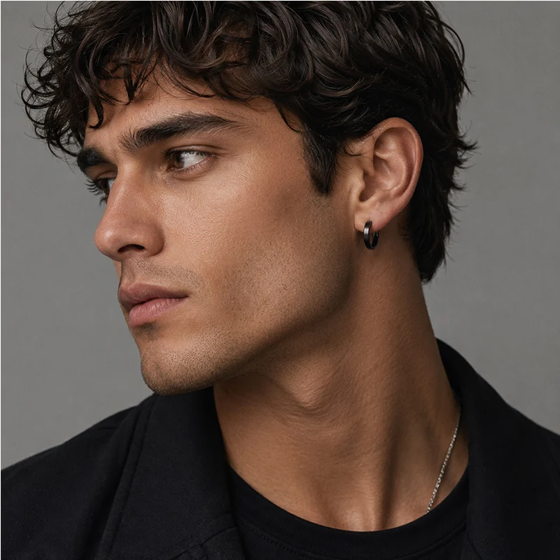925 Sterling Silber Creolen für Damen und Herren, Gebürstete Huggie-Ohrringe, Minimalistische Schmuckgeschenke in Kleiner, Mittlerer und Großer Größe – Detail 5