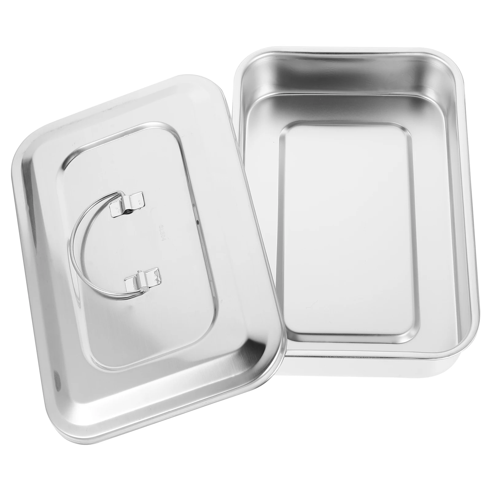 

Tray Stainless Steel Disinfection Box Medical Silver 304 Bathroom Organizer Instrument