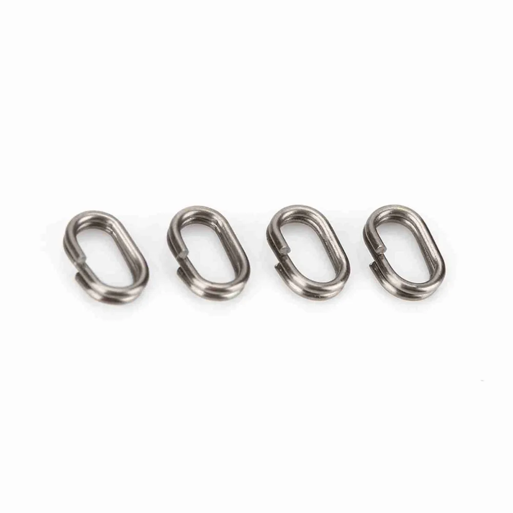 100PCS Durable Stainless Steel Fishing Split Rings Oval 5 Sizes Fishing Rings Silver Fishing Split Snap Fishing Accessories