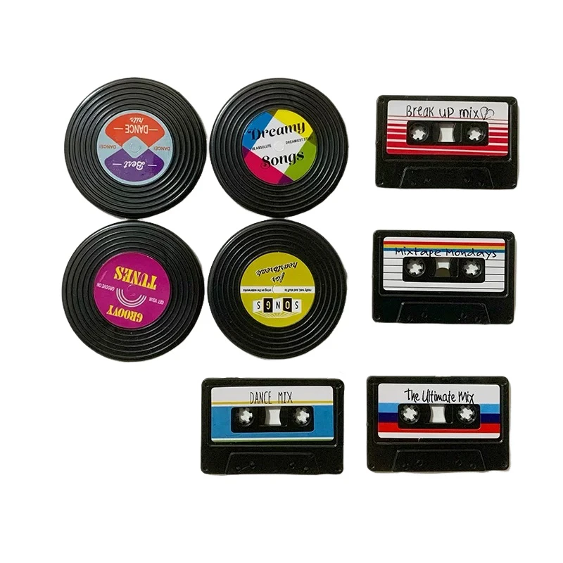 4Pcs/Set Cassette Record Fridge Magnet Refrigerators Decor Magnetic Sticker Nostalgic Ornament Home Decor