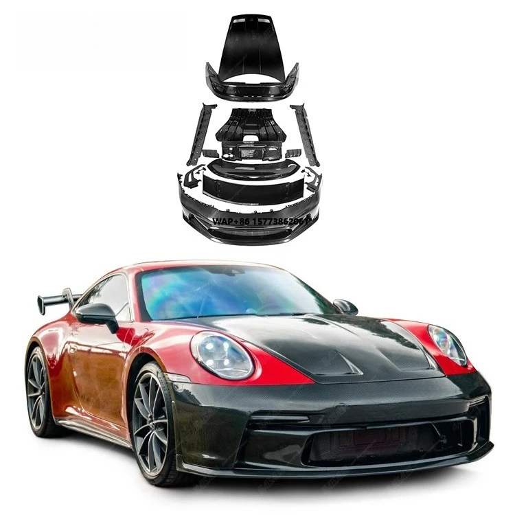 Car Accessories GT3 Style Full Carbon Fiber Body Kit Front Bumper Rear Bumper Spoiler Hood for 911 992 Bodykit