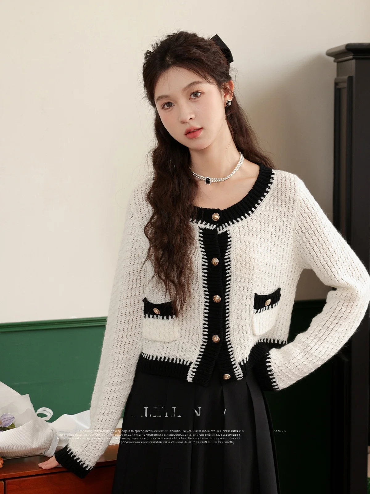 

Женская вязаная кофта South Deer с вырезами, длинным рукавом, на одной пуговице, в стиле колор-блок, осенняя модная повседневная модель