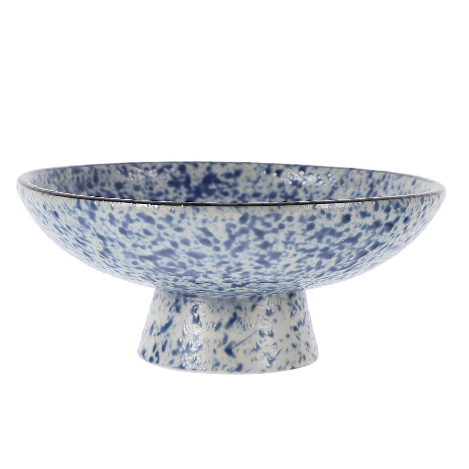Ceramic Footed Fruit Bowl Japanese Style Raised Dessert Snack Candy Pedestal Serving Display Stand Pedestal Fruit Bowl