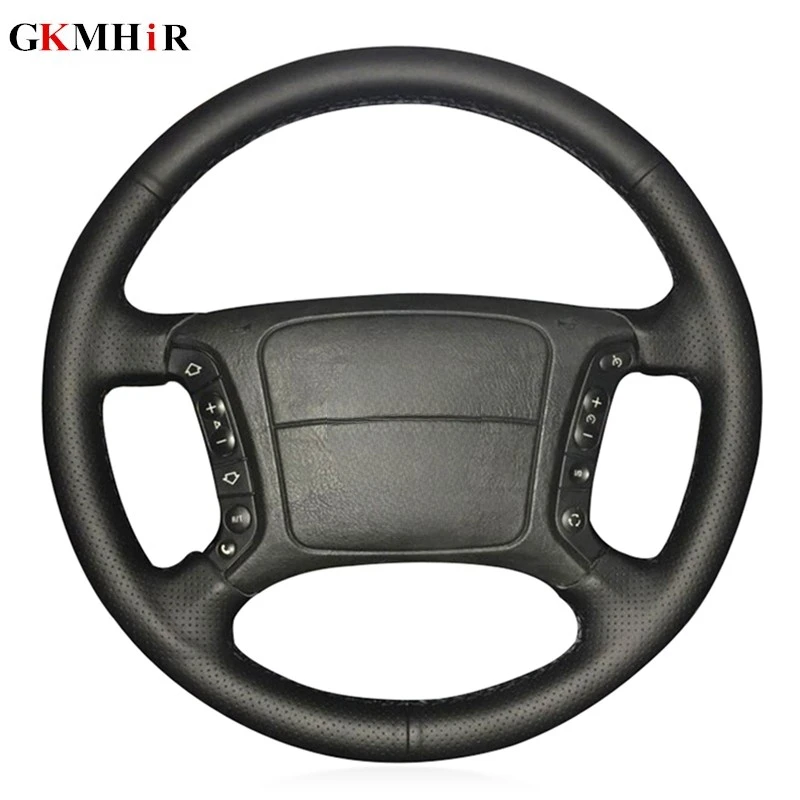 Black PU Artificial Leather DIY Hand-stitched Car Steering Wheel Cover for BMW E39 E46 318i 325i E53 X5