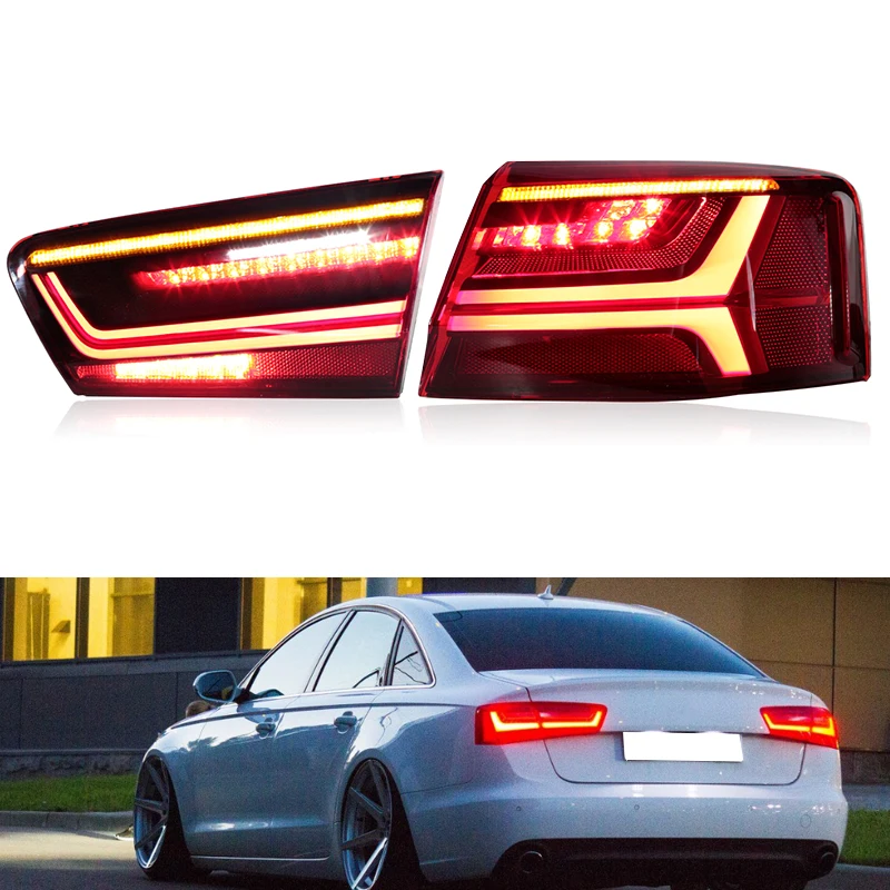 LED Taillight For Audi A6 C7 Sedan 2016 2017 2018 Rear Turn Signal Driving Light Brake Light Reverse Light Warning Signal Lamp