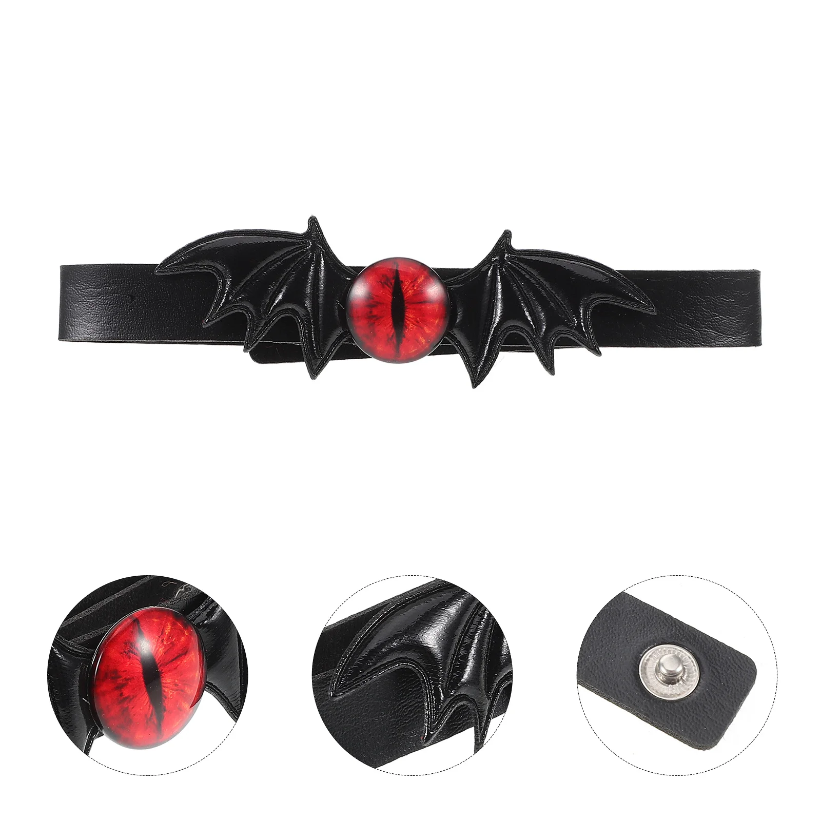 

Bat PU Choker Necklace Punk Style Black Halloween Party Devil Eyes Bat Wing Collar Necklace Women Men Punk Choker