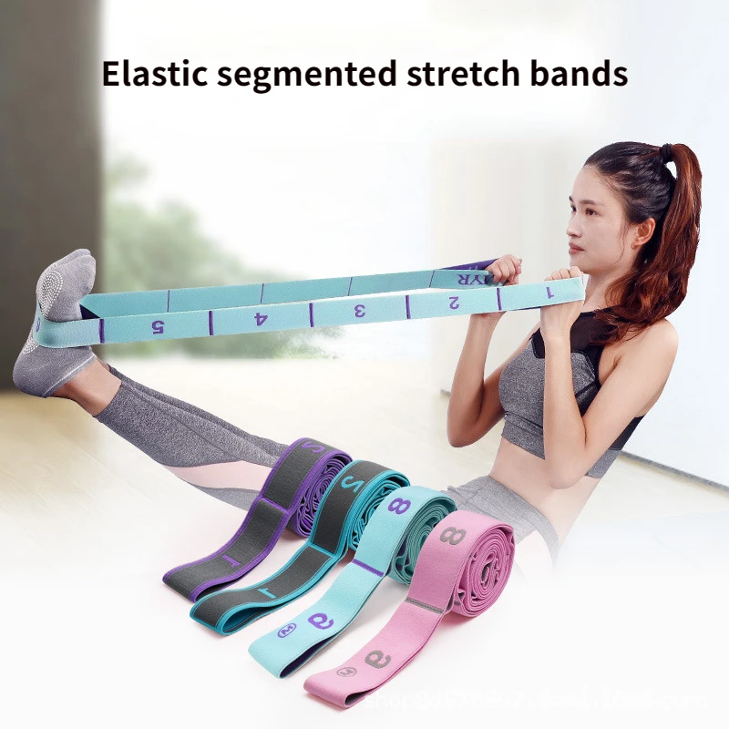 Segmented yoga stretching bands with gongge fitness rally bands dance elastic bands unisex