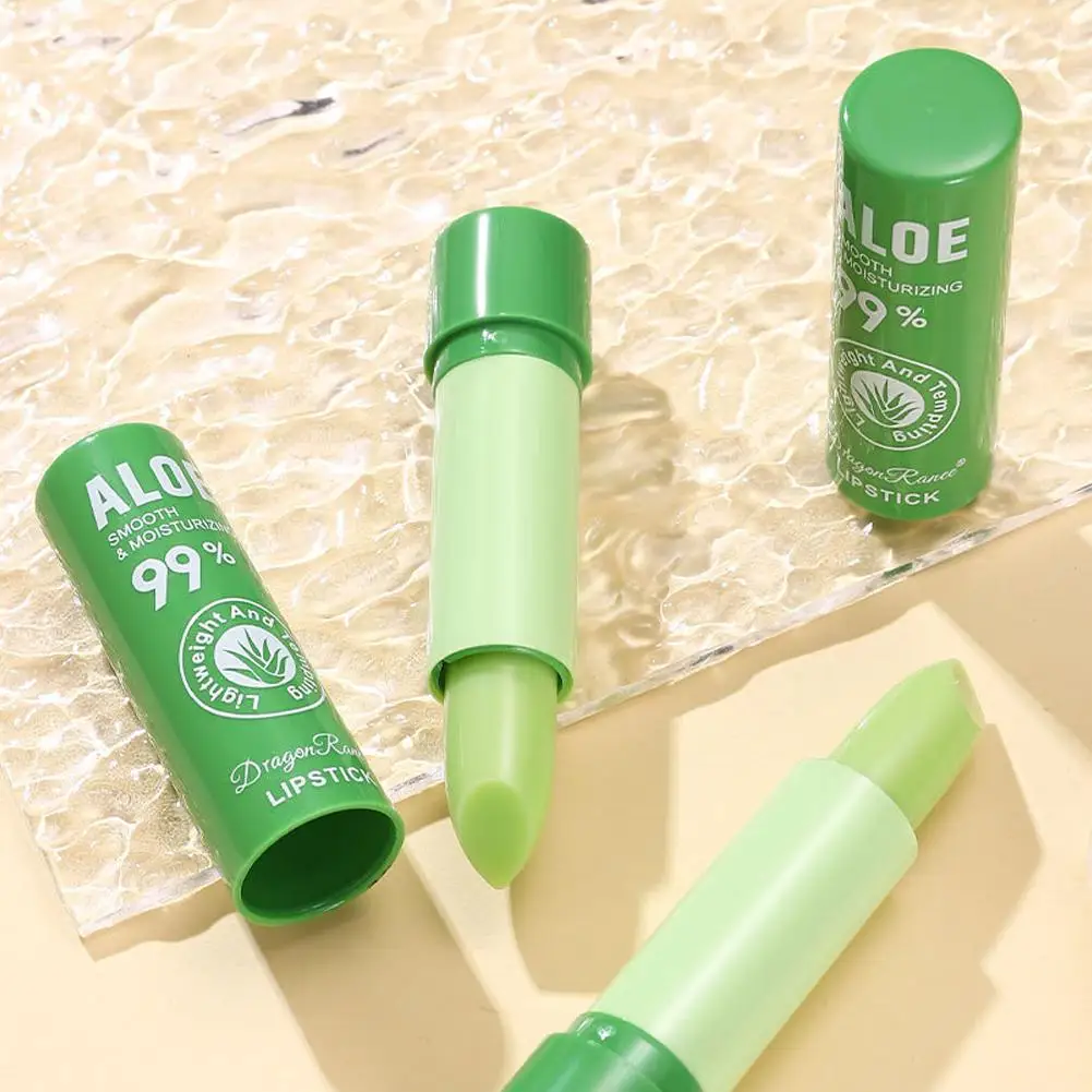 Aloe Vera Lipstick Color Changing Lip Balm Moisturizing Lipstick Waterproof Makeup Long Cosmetics Lasting K0C4