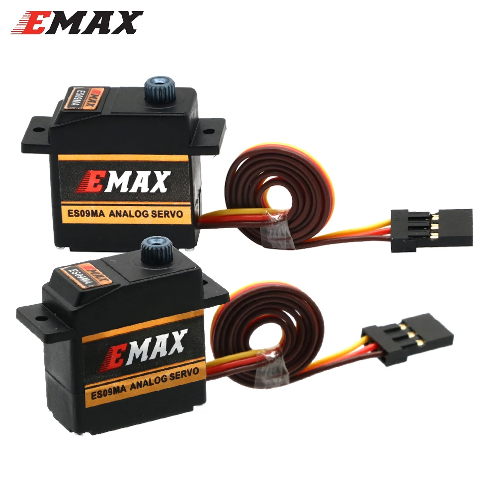 4pcs/lot Emax ES09MA 4.8-6.0V Metal Analog Swash Servo Compatible With Futaba JR For 450 Helicopter Tail Airplane Accessories