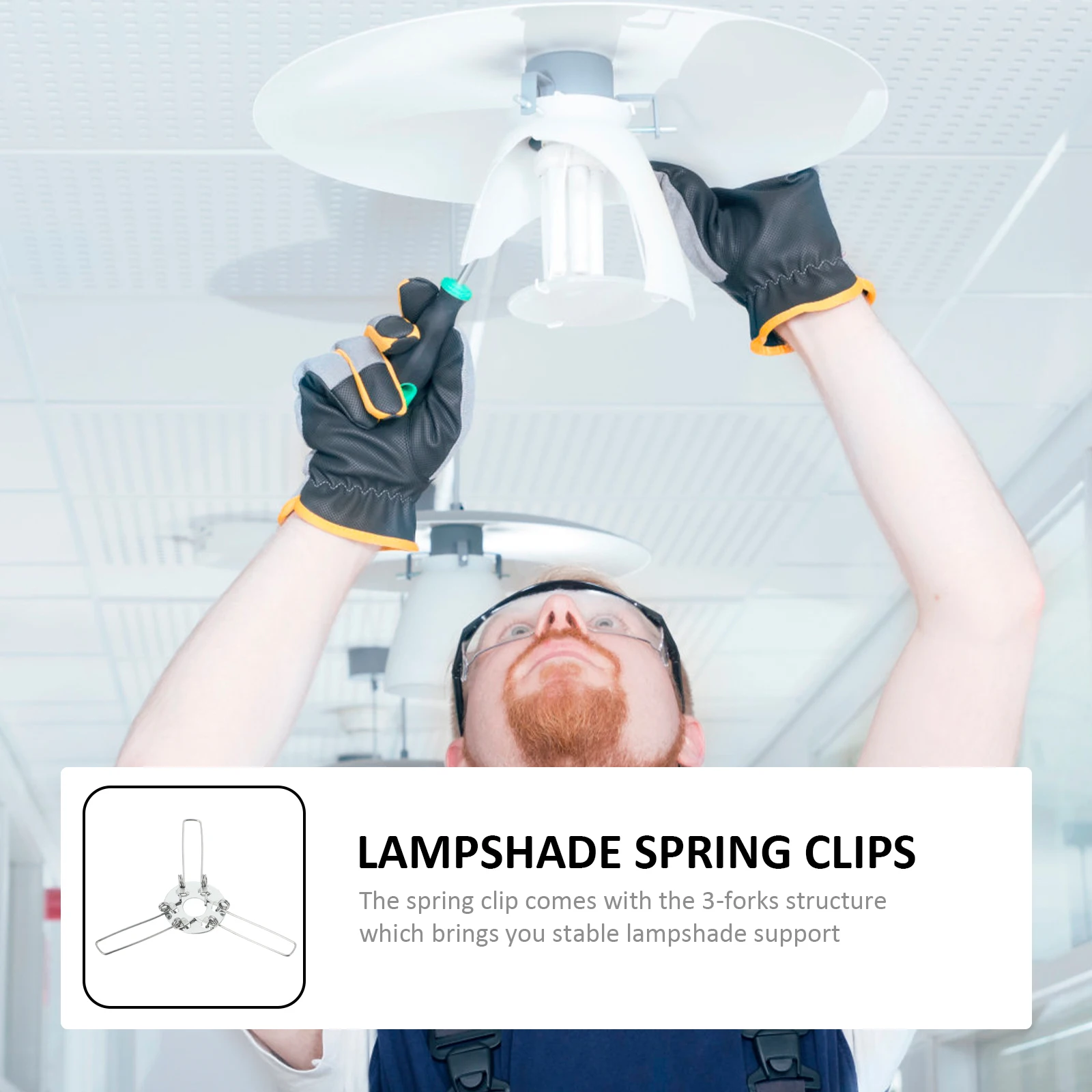 

20pcs 3-Forks Lampshade Spring Clips Iron Support Fasteners For Ceiling Light Chandelier Table Lamp Lampshade Accessories