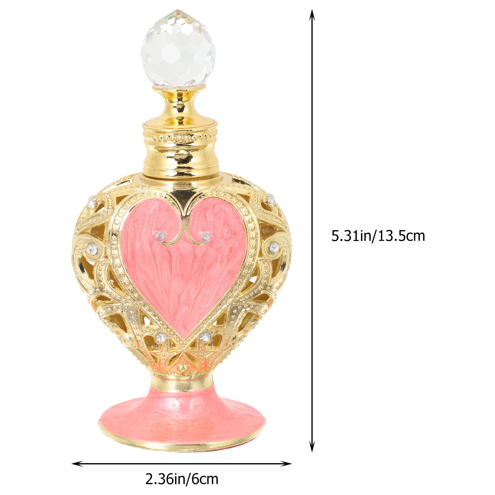 زجاجة عطر قابلة لإعادة التعبئة على شكل قلب، حاوية زجاجية أنيقة بأسلوب عربي للزيوت العطرية وتخزين عينات العطور أثناء السفر