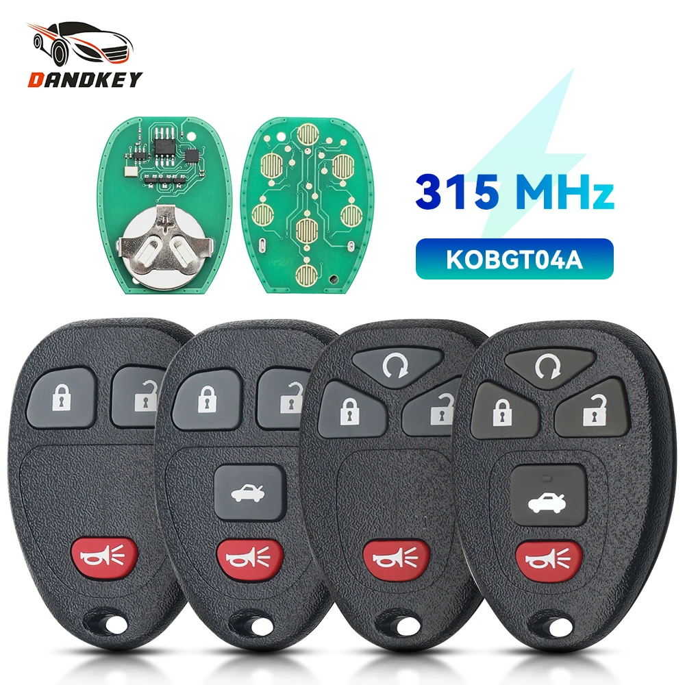 Dandkey Remote Key For Buick For Chevrolet Tahoe Traverse GMC 2007 2008 2009 2010 2011 2012 2013 KOBGT04A 3/4/5 Buttons 315Mhz