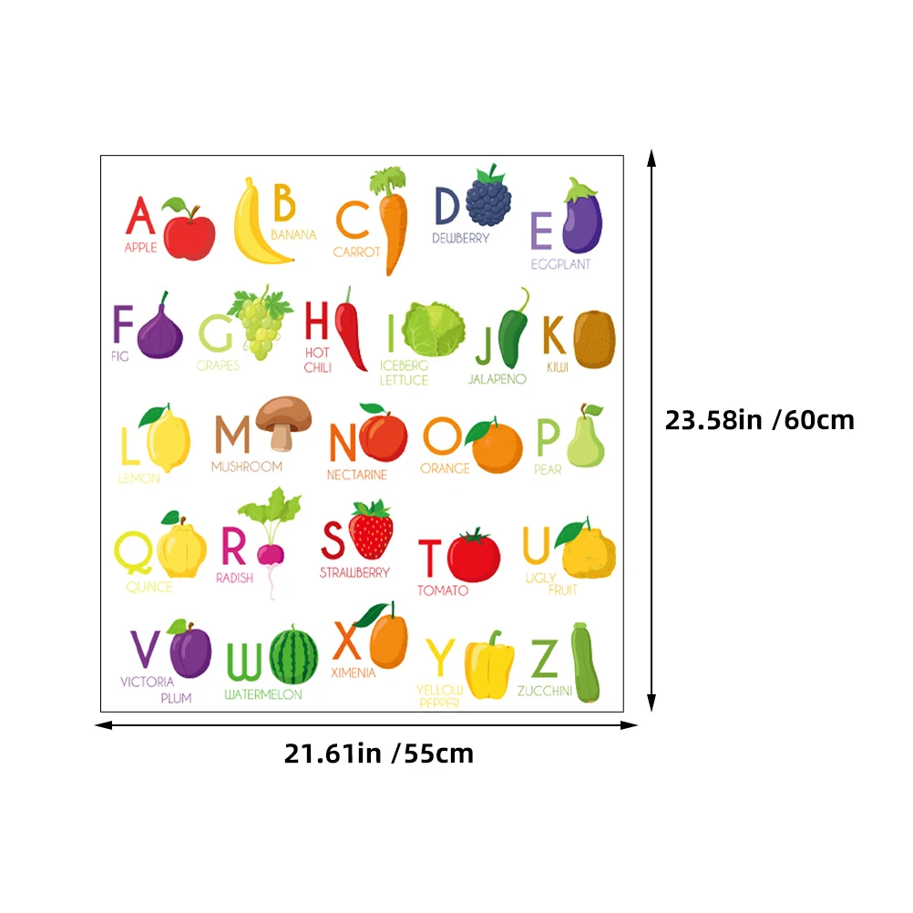 Alphabet Stickers Self Adhesive English Letters Kids Early Education Fruit Designs Classroom Decor Bulletin Board ABC Chart