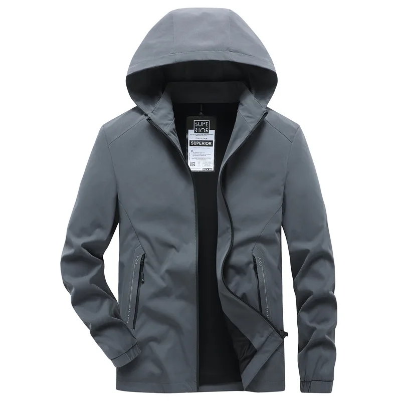 Hooded Jacket for Men 2022 Bomber Jacket Men\'s Windbreakers Zipper Coats Spring Autumn Casual Cargo Jacket Men Fashion Outerwear