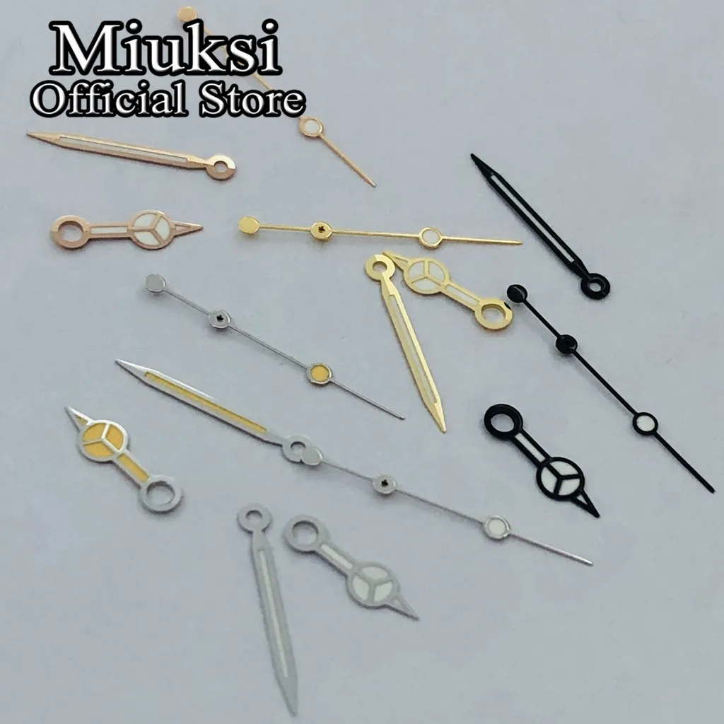 Miuksi silver gold black watch hands green luminous fit NH35 NH36 ETA 2824 2836 Miyota 8205 8215 821A Mingzhu 2813 3804 movement