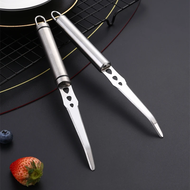 Stainless Steel Orange Peeler Stripper with Long Handle Fruits Grapefruit Cutter Double-sided Blade Knife Kitchen Utensils