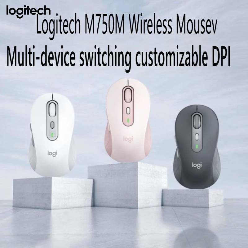 

Logitech M750 Bluetooth Wireless Mouse, Multi-Device Switch, Ergonomic Design & Cross-Screen Operatio .
