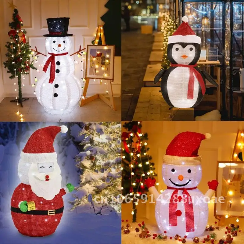 

Christmas creative luminous folding snowman Christmas decoration supplies activities holiday ornaments