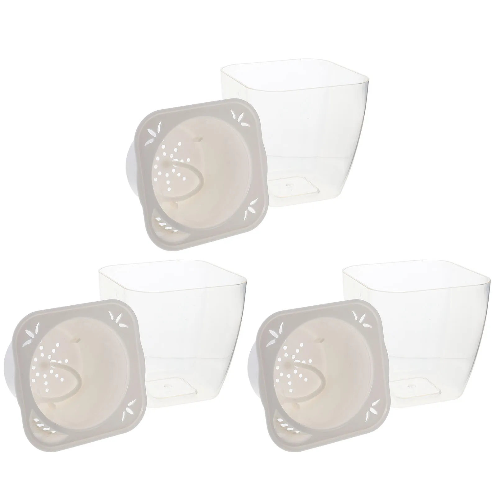 

3 Pcs Automatic Watering Flower Pot Self Watering Pots Plastic Indoor PP Durable Long Use Home Decor Small Size Easy Place