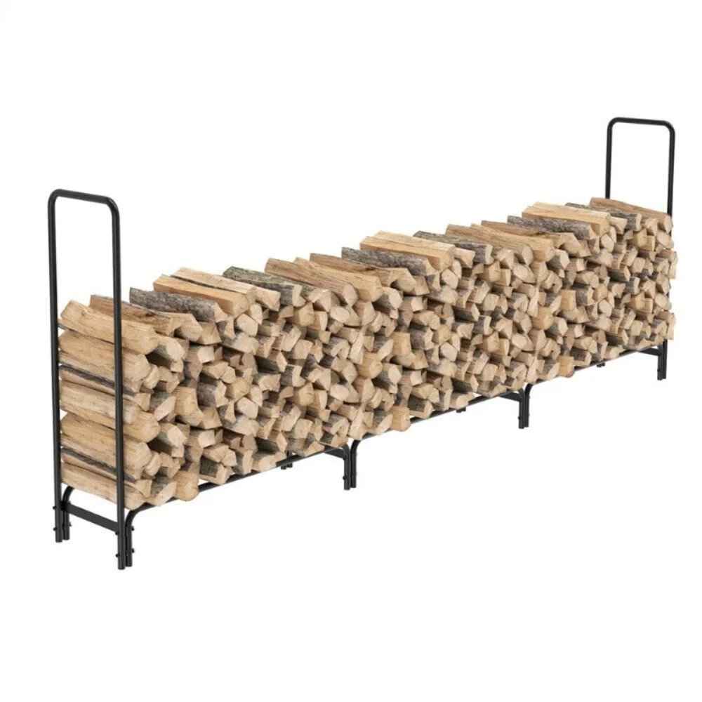 Large Metal Firewood Storage Rack Logs Holder Fire Log Wood Adjustable Length US