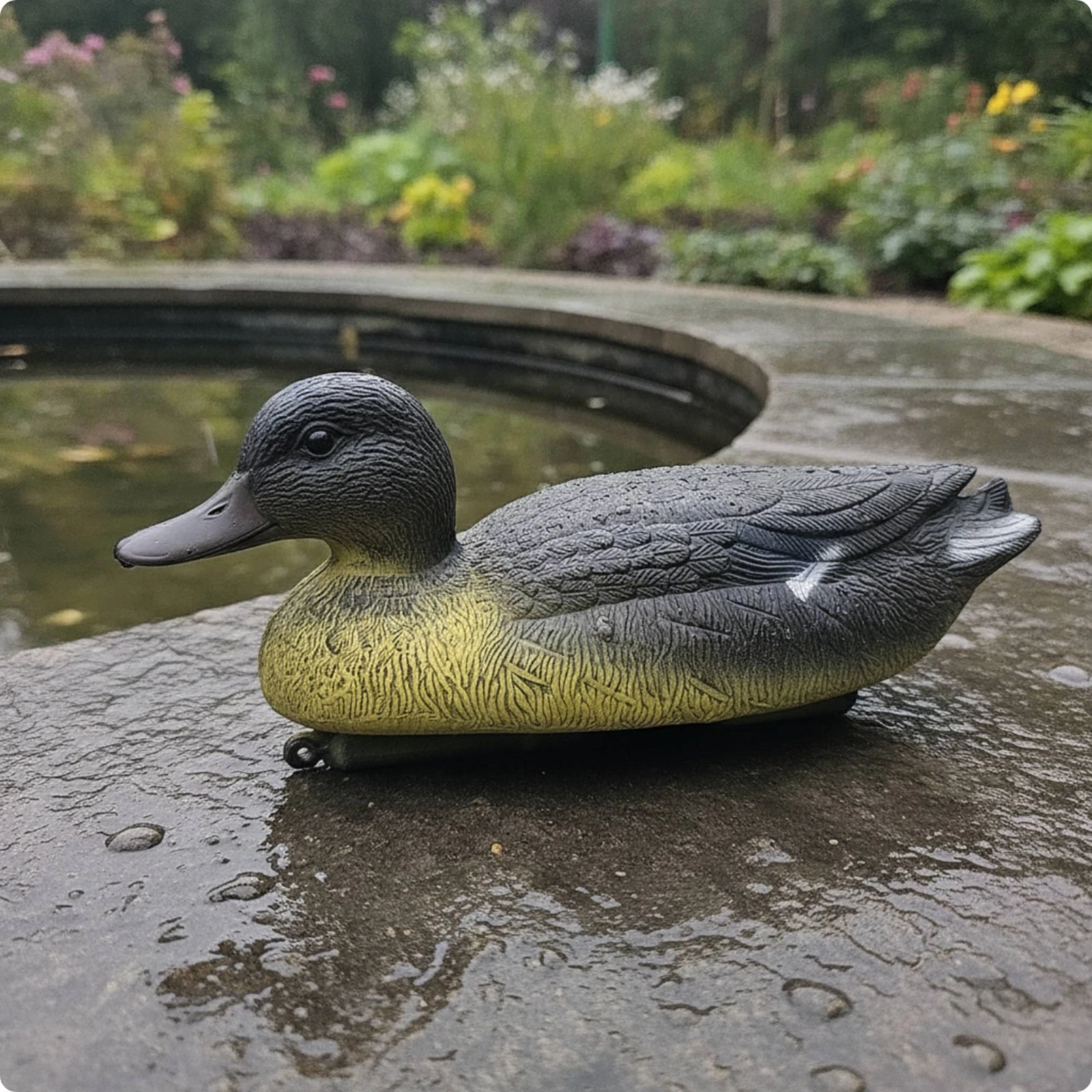 Duck Figurine Textured Duck Statue Bird Figurine Long-Lasting Decor Nature-Inspired for Gardeners, Garden, Pond view 2