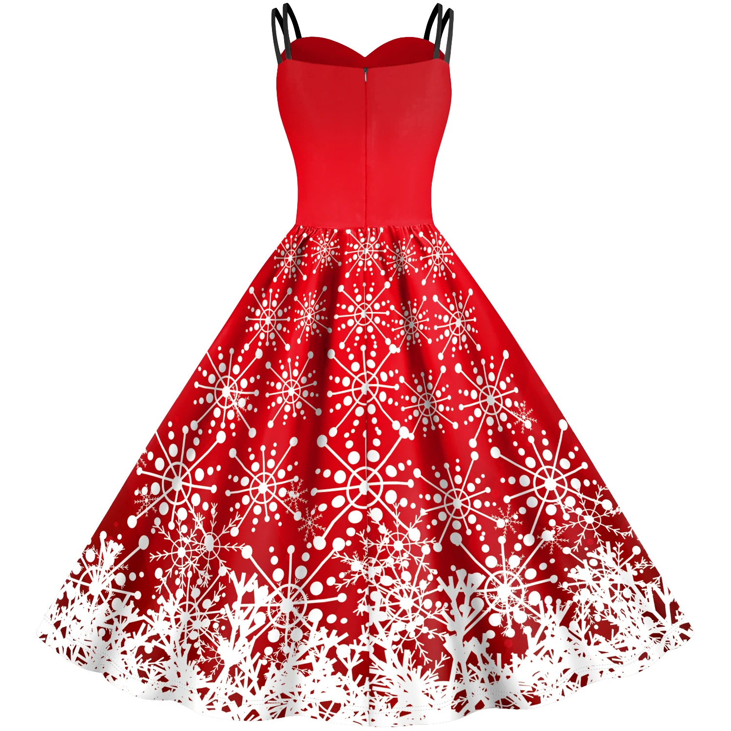 Christmas Cosplay Costumes for Women Vintage Dress Holiday Party Elk Snowflake Print Clothes Female Sexy Slip Dress Mujer