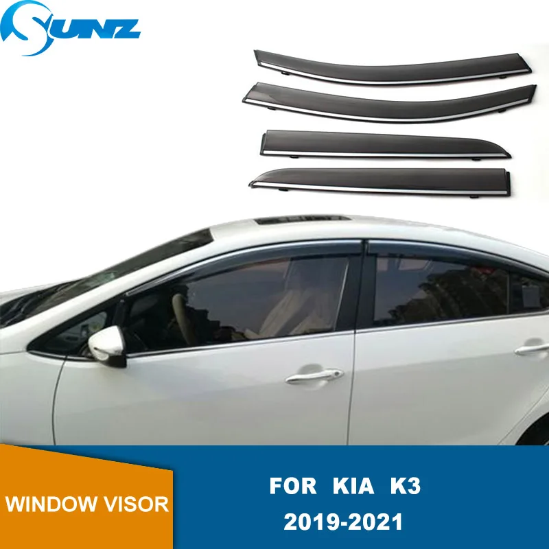 

Side Window Visors For Kia K3 2019 2020 2021 Tuning Door Side Window Guard Deflectors Wind Deflector Car Vent Visor SUNZ