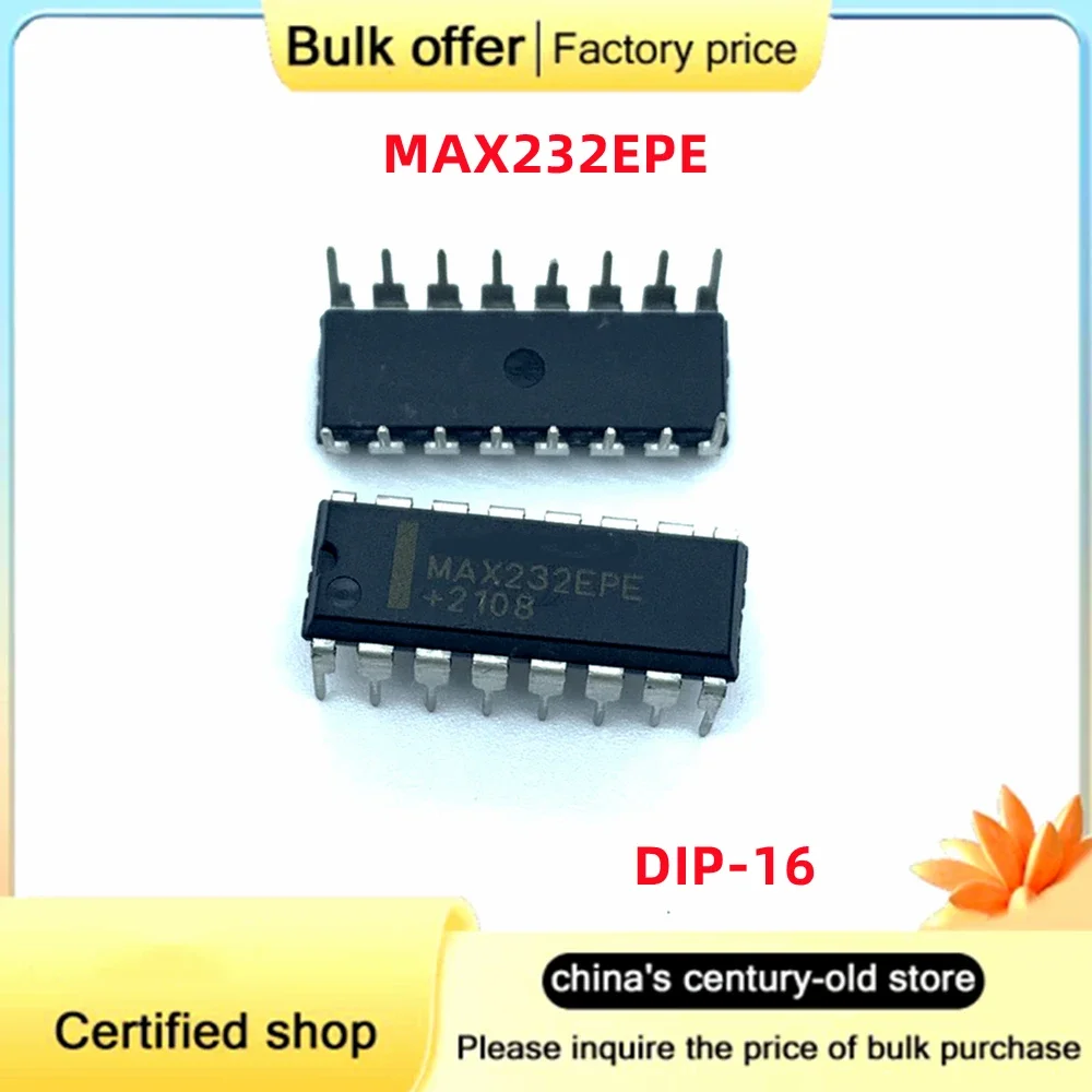 50PCS/Lot Original MAX232EPE MAX232CPE MAX232 DIP-16  in-line serial communication conversion IC chip