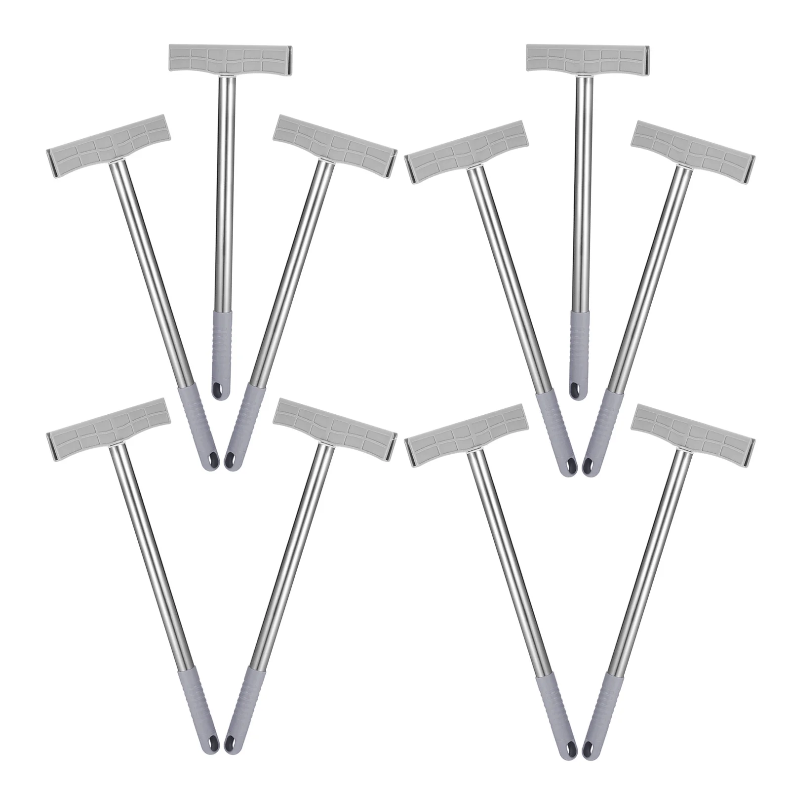 

10pcs Handheld Sign Holder Stainless Steel Detachable Display Board Stand For Airport Pickup Trade Show Exhibition Guide Placard