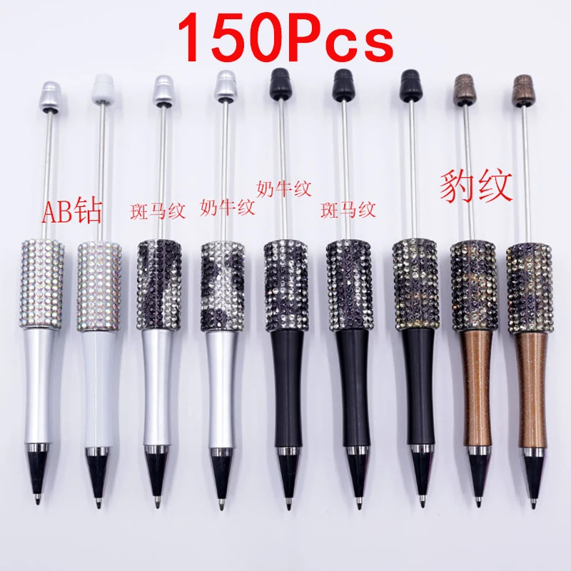 

150Pcs Handmade Diamond Bead Pens Beaded DIY Ballpoint Pen Diamond Beadable Ballpoint Pens Cute School Office Supplies