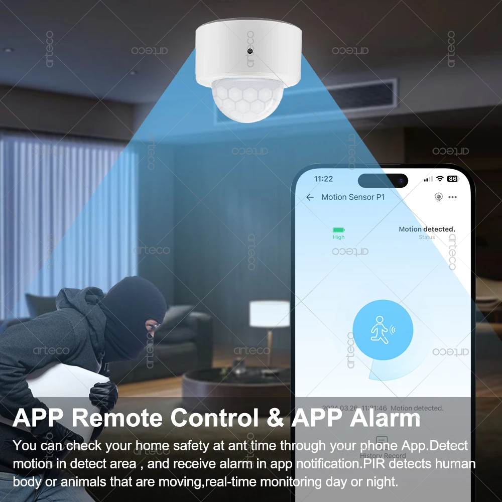 Ewelink Zigbee 3.0 Mini PIR Motion Sensor Human Motion Infrared Detector Home Security Alarm Works With Alexa Google Zigbee2MQTT