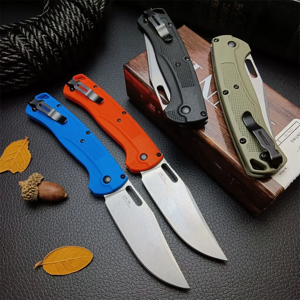 Multi Colors 15535 Hunt Taggedout Folding Knife CPM-154 Clip Point Blade, Grivory Handles Outdoor Camping Tactical Pocket Tool