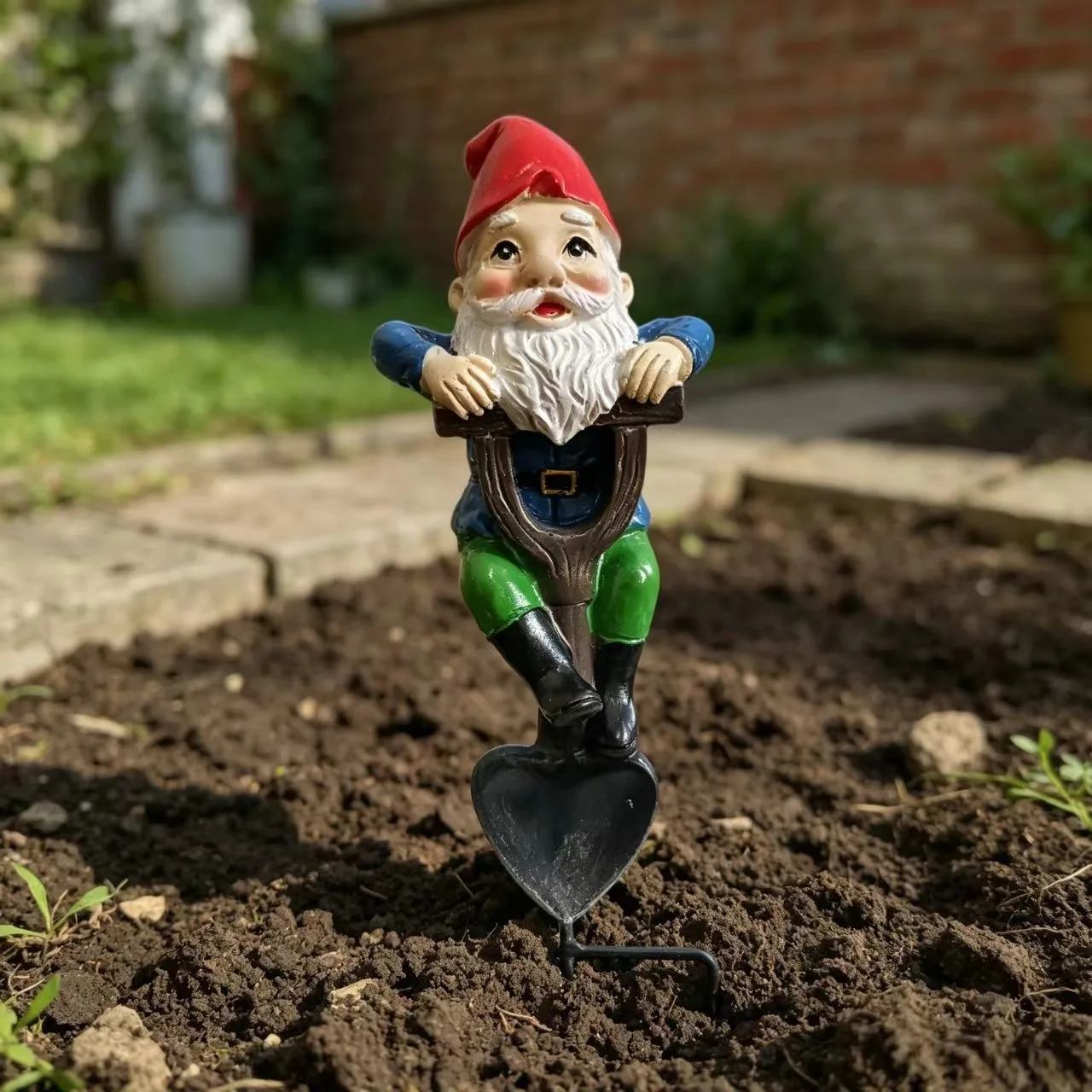 Turtle Gnome Shovel Garden Stake Resin Craft Outdoor Landscape Flower Pot Yard Decor Ornament
